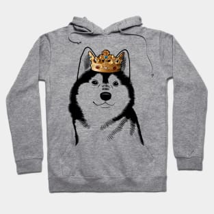 Alaskan Klee Kai Dog King Queen Wearing Crown Hoodie